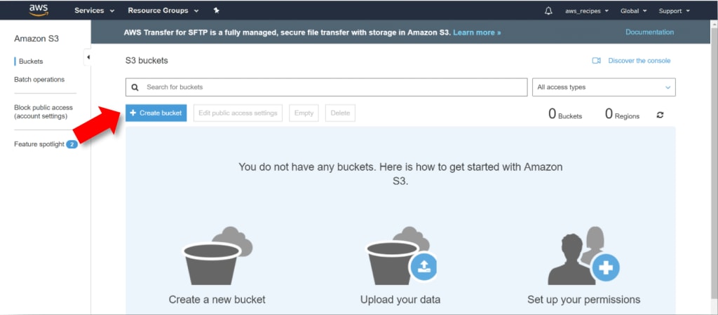 aws create s3 bucket